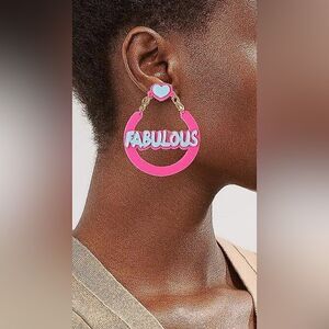 Heart earrings in blue and pink #779
